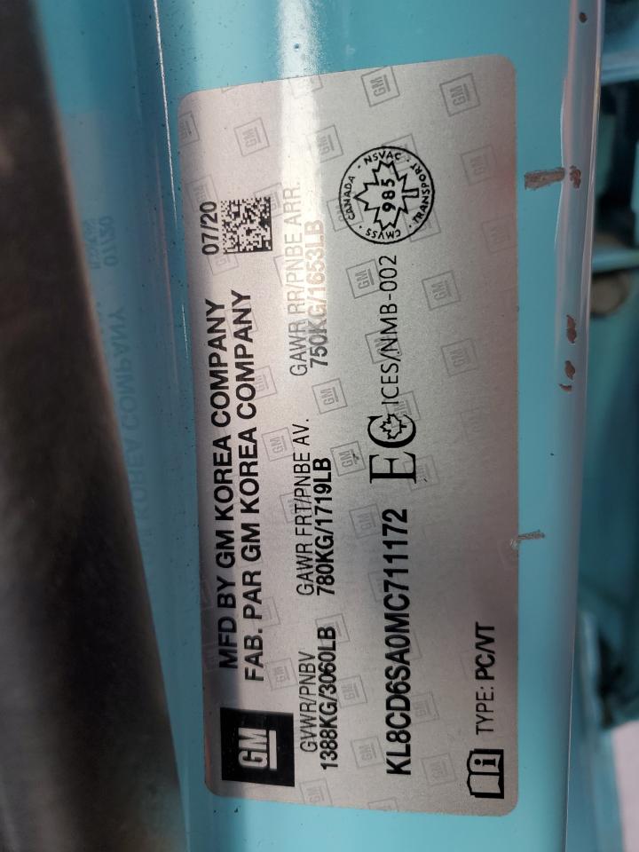 2021 Chevrolet Spark 1Lt VIN: KL8CD6SA0MC711172 Lot: 92853365