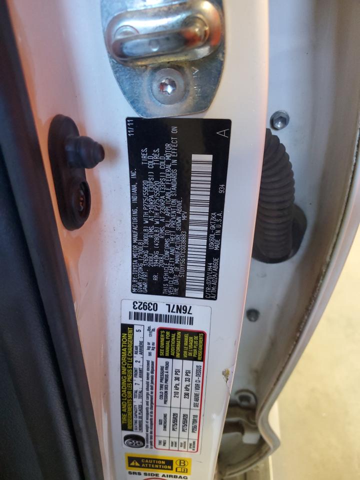 2012 Toyota Sequoia Platinum VIN: 5TDYY5G17CS038883 Lot: 91871545