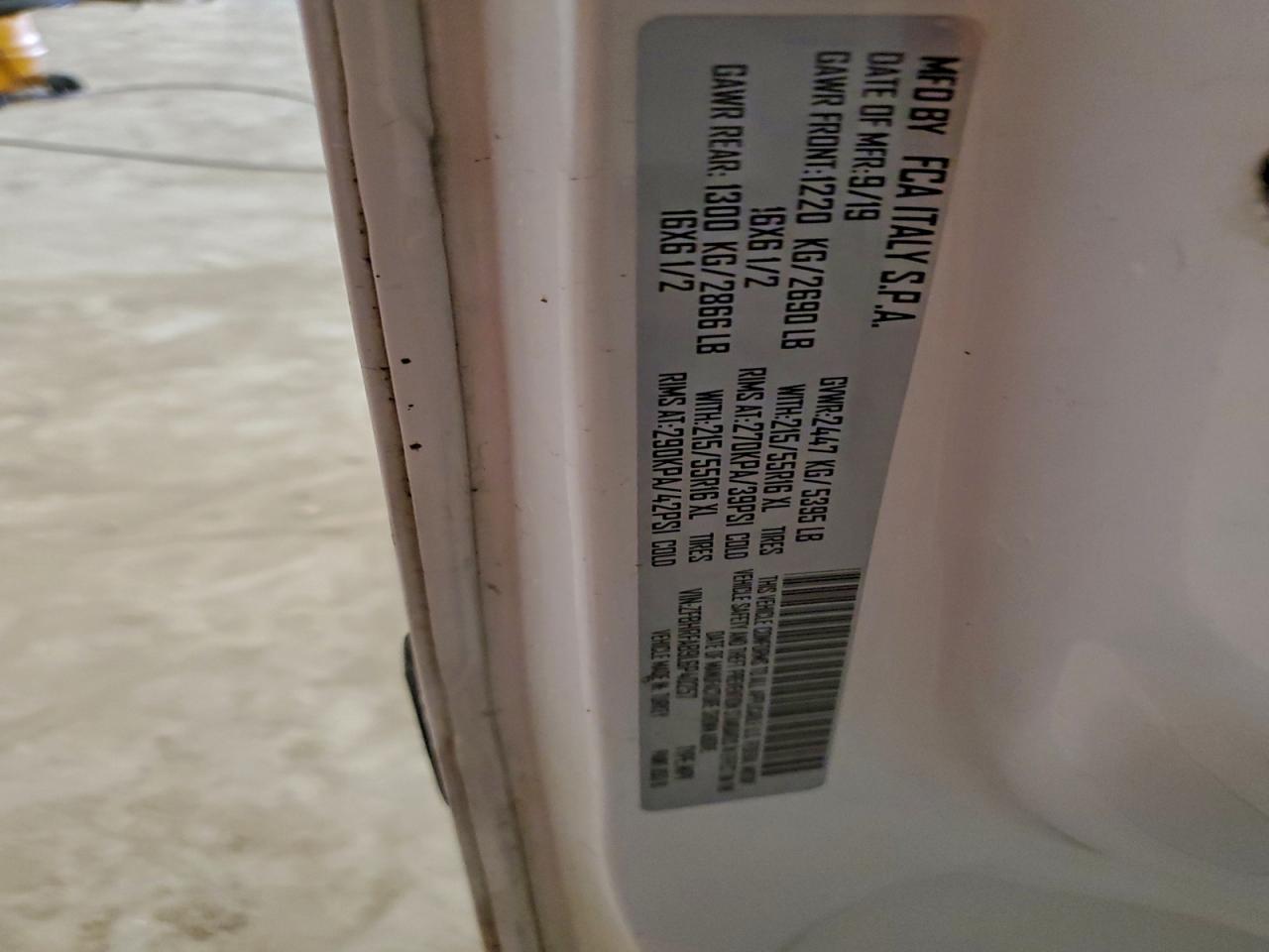 2020 Ram Promaster Van VIN: ZFBHRFAB9L6P40257 Lot: 91589975