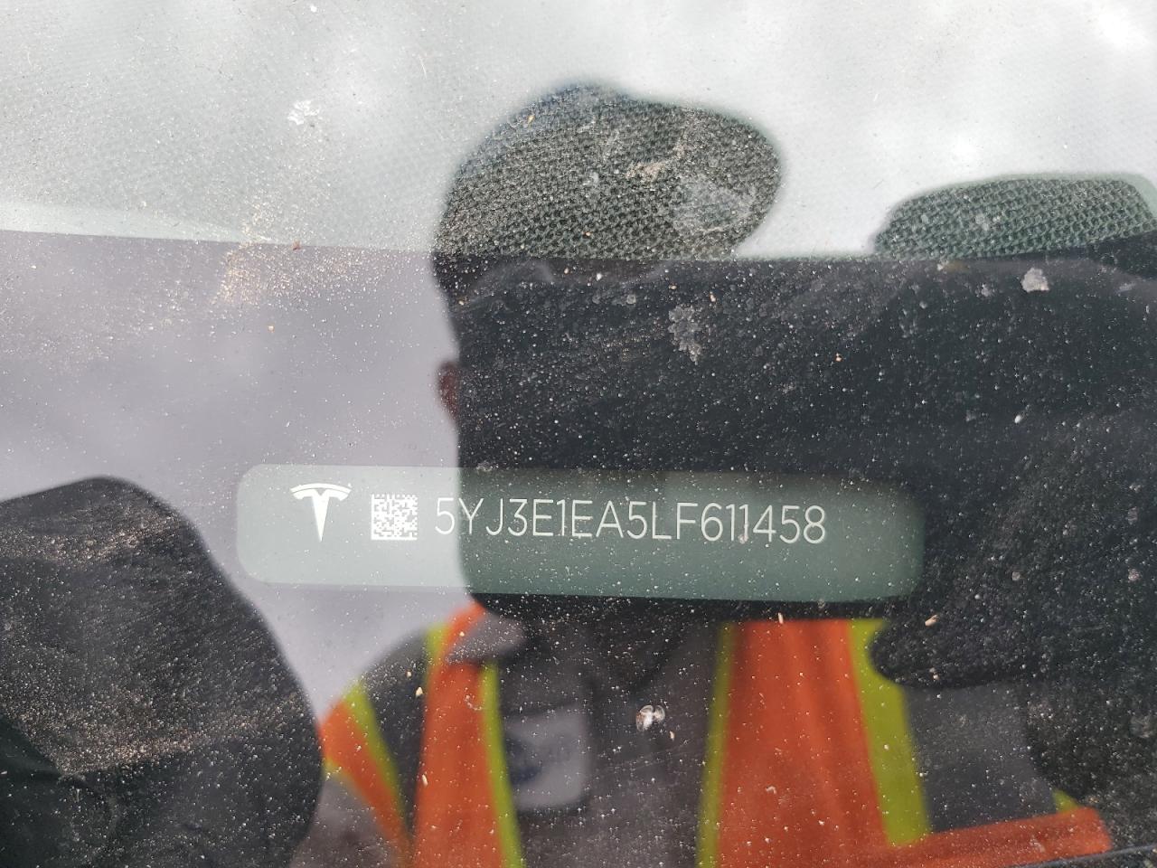 2020 Tesla Model 3 VIN: 5YJ3E1EA5LF611458 Lot: 85430865