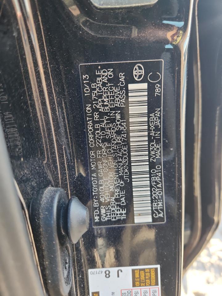 2014 Toyota Prius VIN: JTDKN3DU0E1741341 Lot: 92543255