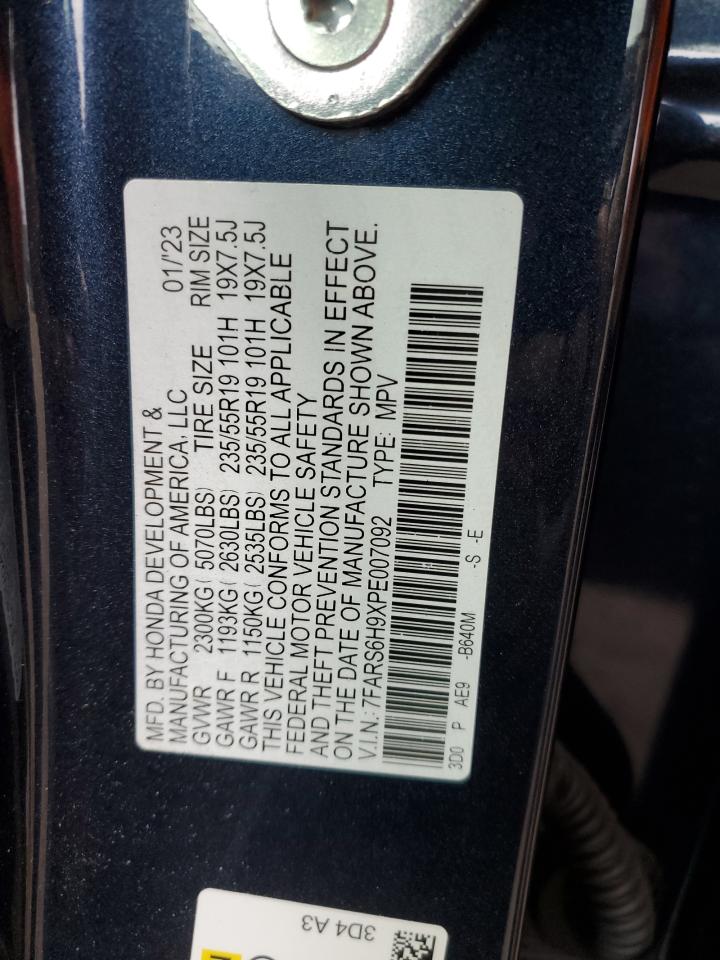 2023 Honda Cr-V Sport Touring VIN: 7FARS6H9XPE007092 Lot: 93092005