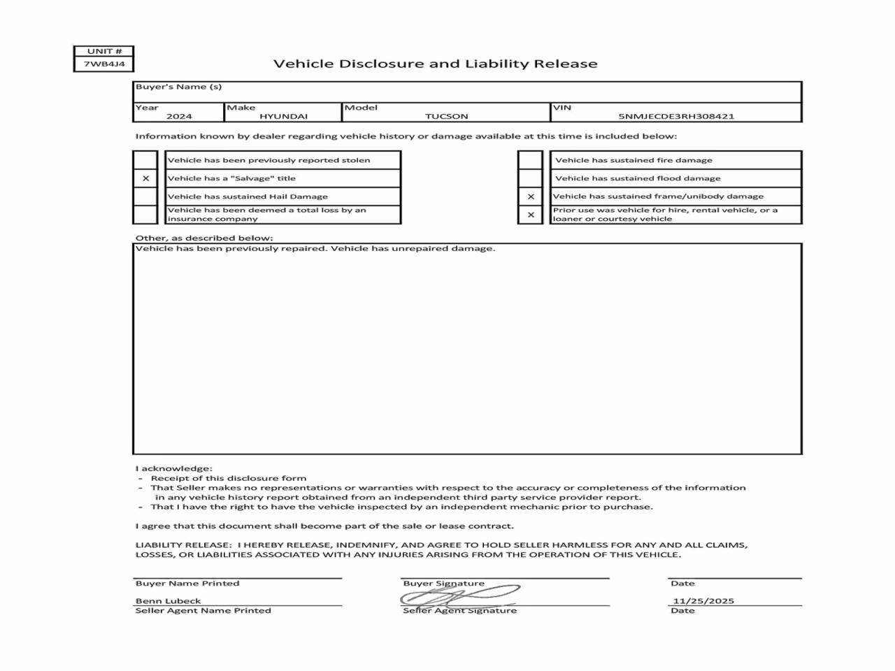2024 Hyundai Tucson Limited VIN: 5NMJECDE3RH308421 Lot: 92096515