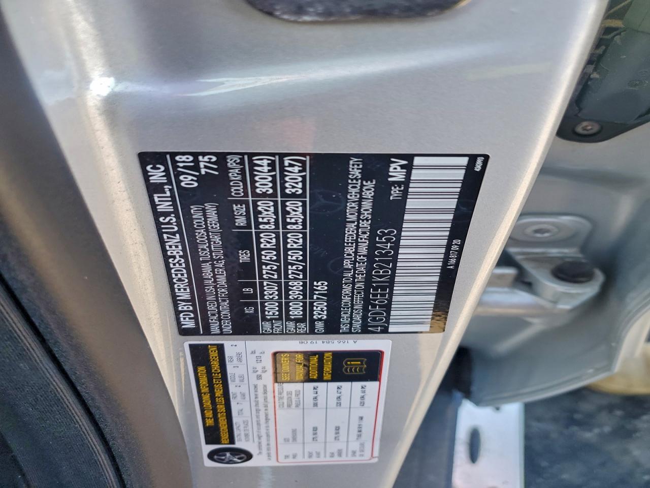 2019 Mercedes-Benz Gls 450 4Matic VIN: 4JGDF6EE1KB213453 Lot: 93256825