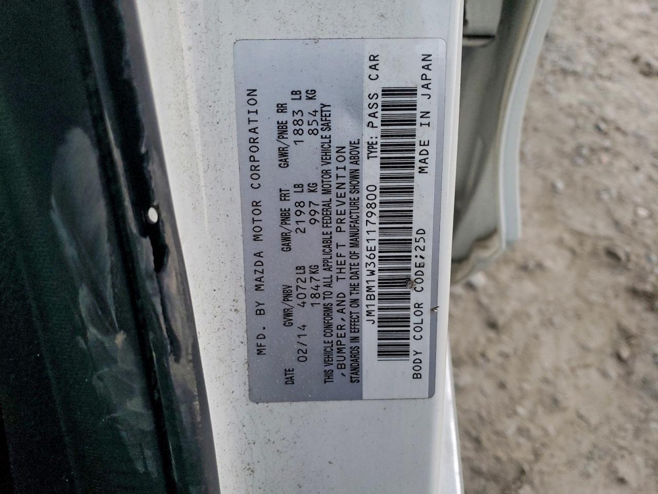 2014 Mazda 3 Grand Touring VIN: JM1BM1W36E1179800 Lot: 94393155