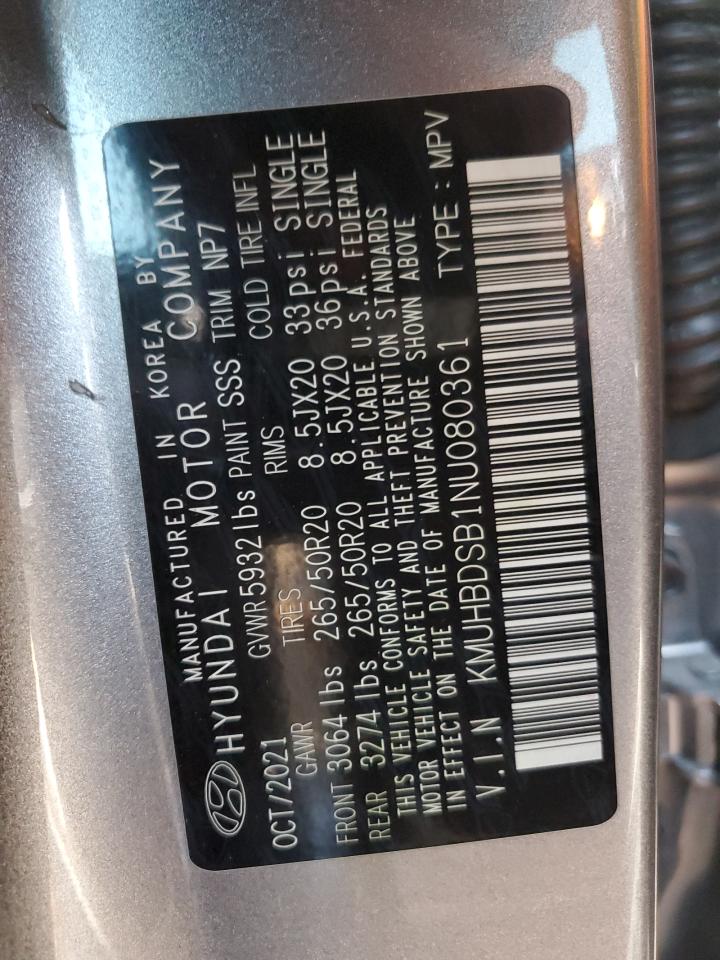 2022 Genesis Gv80 Base VIN: KMUHBDSB1NU080361 Lot: 92527775