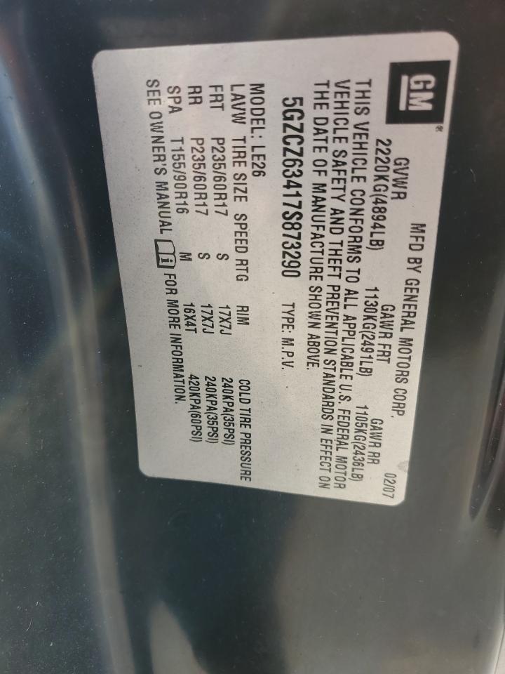 2007 Saturn Vue VIN: 5GZCZ63417S873290 Lot: 92465615