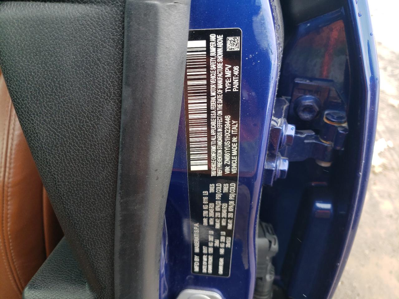 2017 Maserati Levante S Sport VIN: ZN661YUS1HX239446 Lot: 91578885