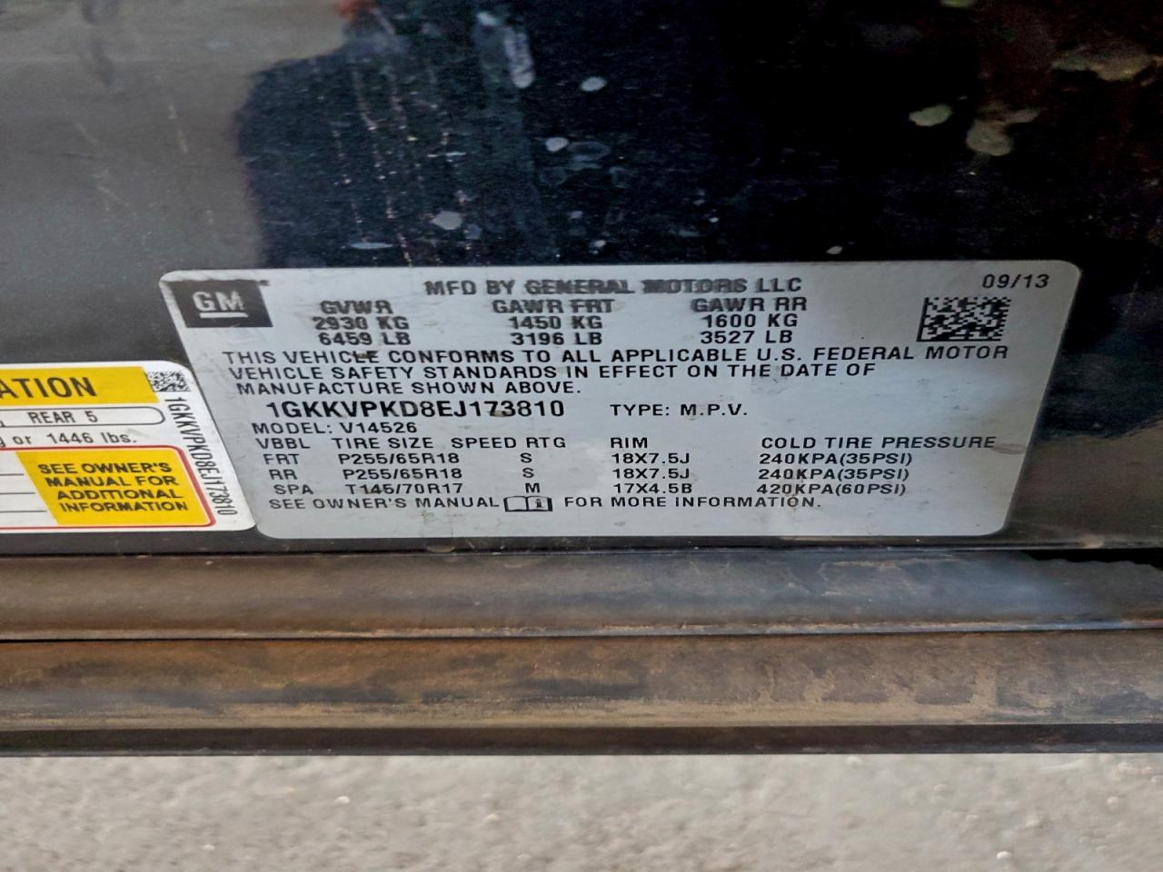 2014 GMC Acadia Sle VIN: 1GKKVPKD8EJ173810 Lot: 94490985