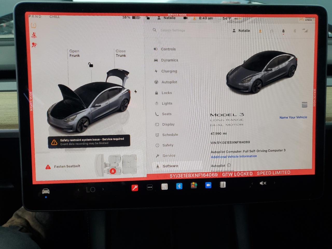 2022 Tesla Model 3 VIN: 5YJ3E1EBXNF164069 Lot: 93115975