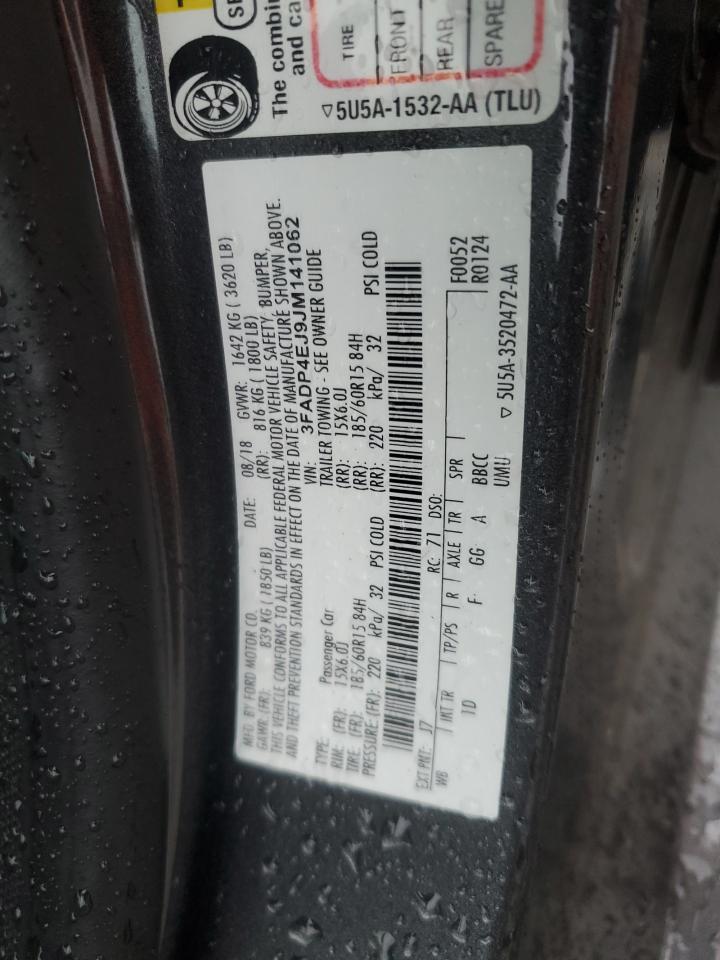 2018 Ford Fiesta Se VIN: 3FADP4EJ9JM141062 Lot: 91629395