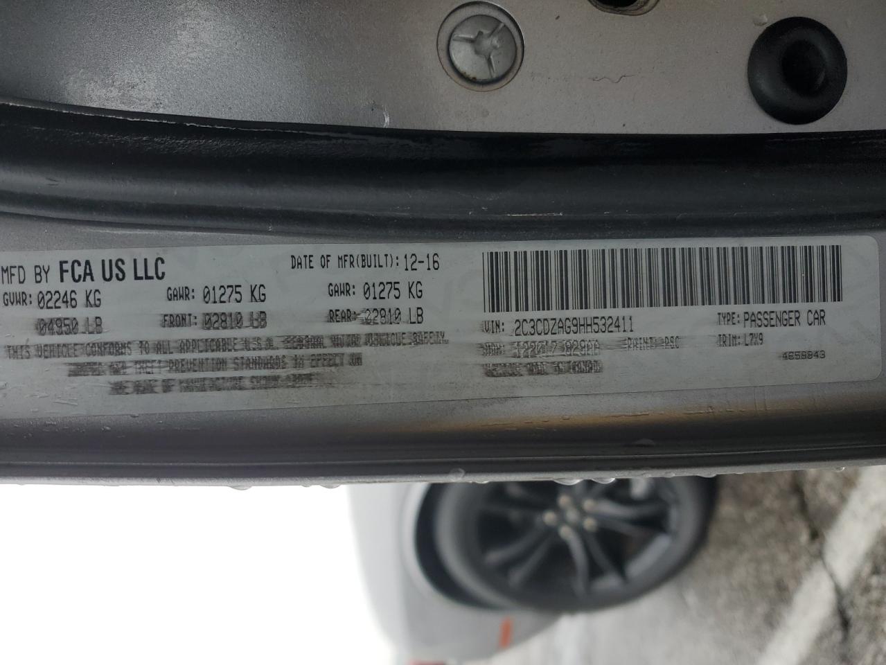 2017 Dodge Challenger Sxt VIN: 2C3CDZAG9HH532411 Lot: 92736905