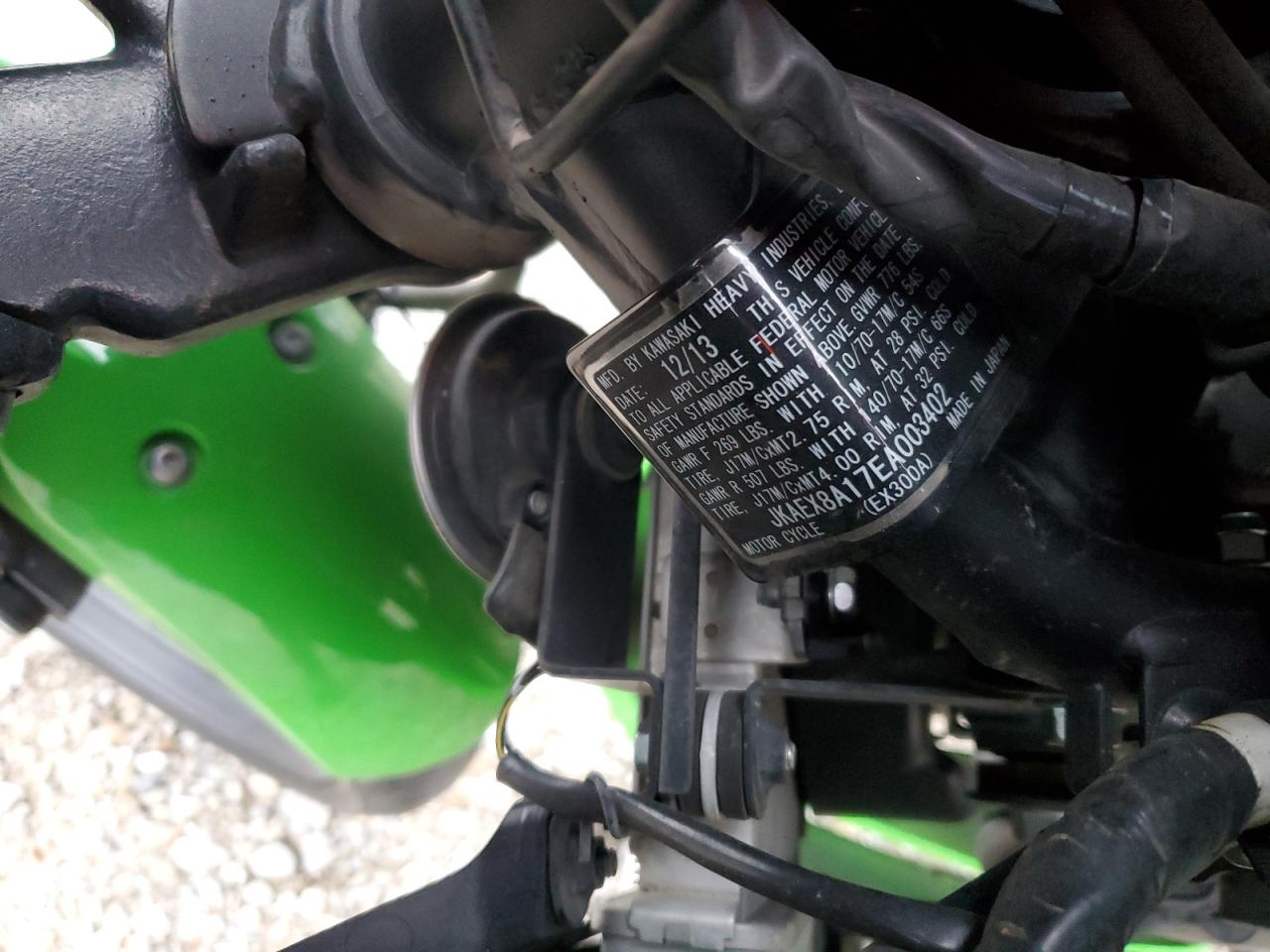 2014 Kawasaki Ex300 A VIN: JKAEX8A17EA003402 Lot: 93635555