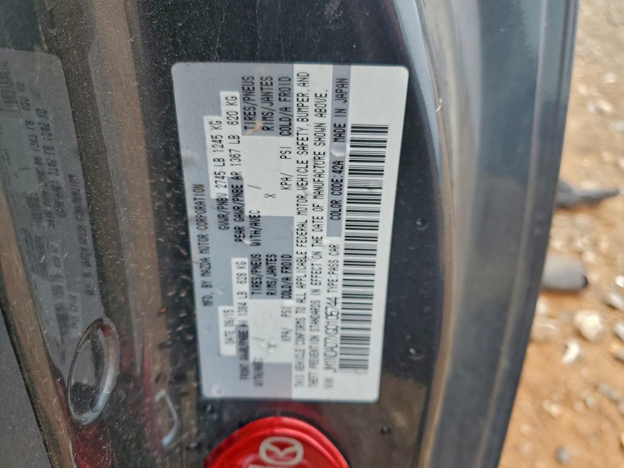 2016 Mazda Mx-5 Miata Grand Touring VIN: JM1NDAD7XG0105744 Lot: 94044255