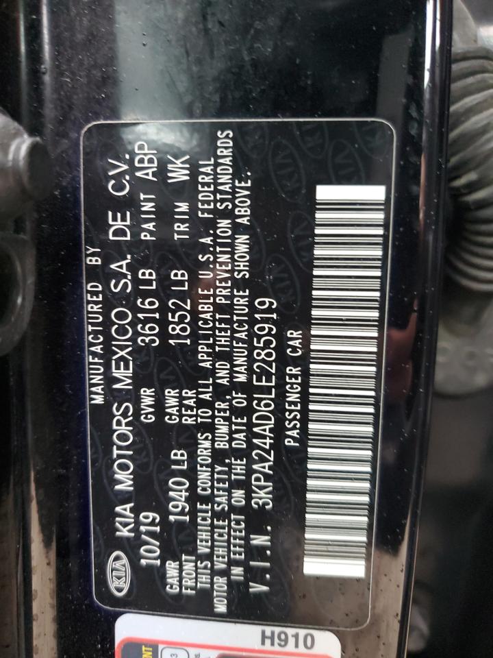 2020 Kia Rio Lx VIN: 3KPA24AD6LE285919 Lot: 93386015