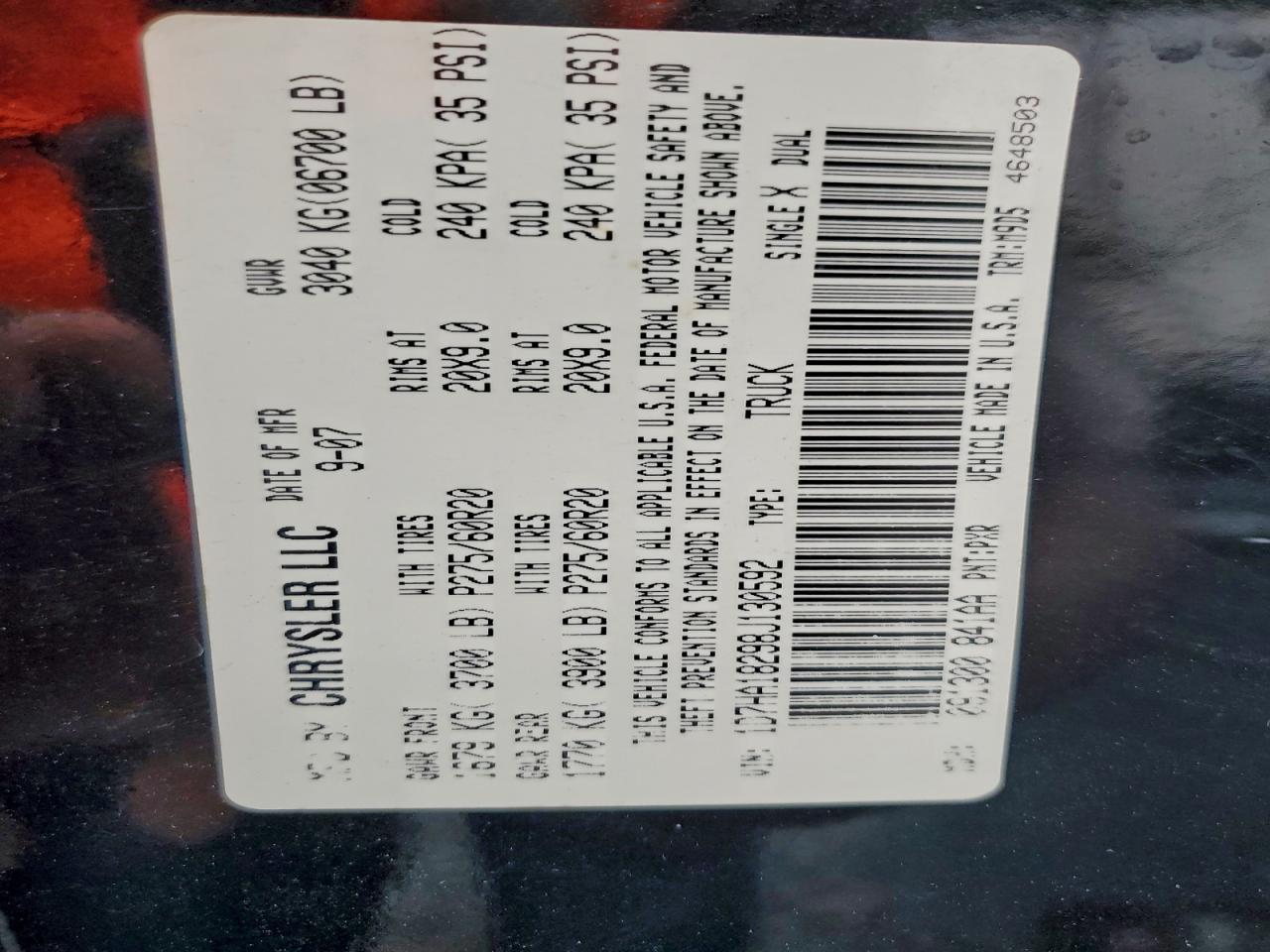 2008 Dodge Ram 1500 St VIN: 1D7HA18298J130592 Lot: 93392695