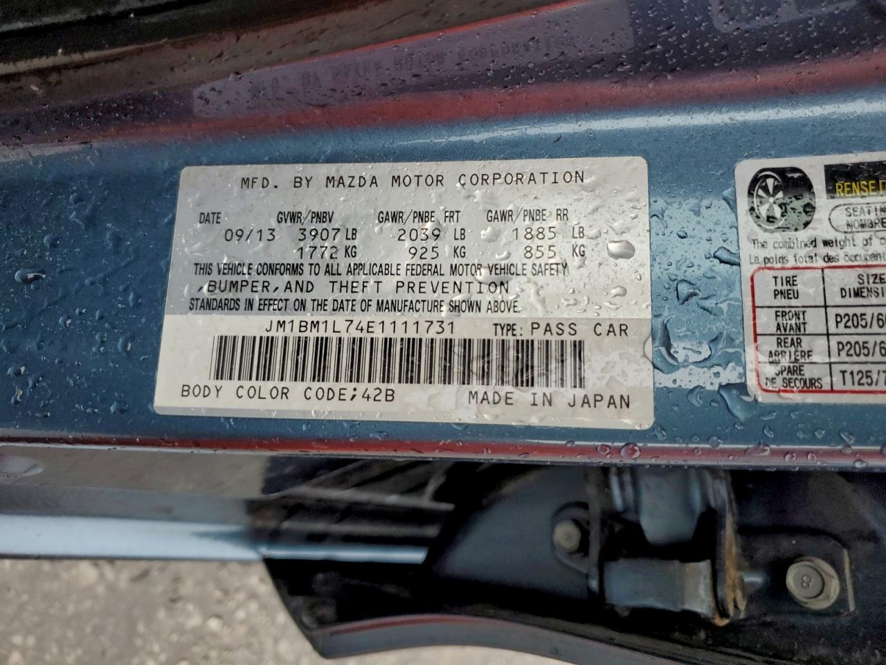 2014 Mazda 3 Touring VIN: JM1BM1L74E1111731 Lot: 93865415