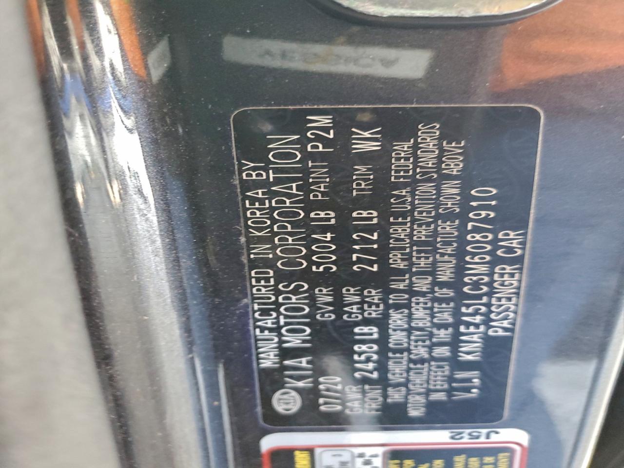 2021 Kia Stinger Gt1 VIN: KNAE45LC3M6087910 Lot: 92070405