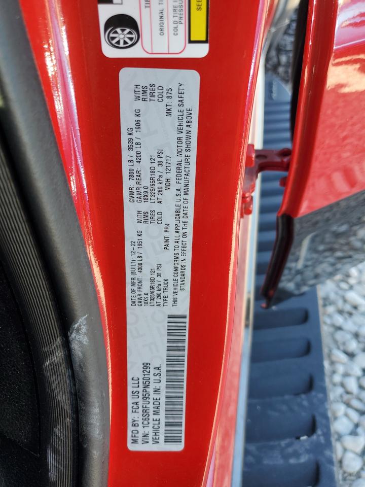 2023 Ram 1500 Trx VIN: 1C6SRFU95PN501299 Lot: 90284105