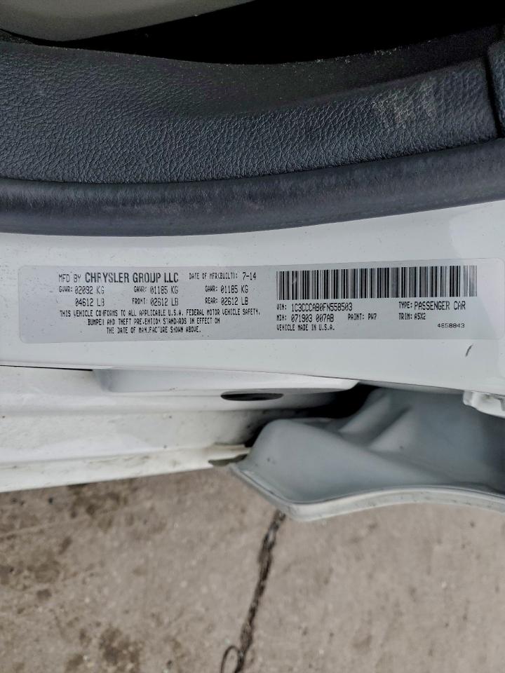 2015 Chrysler 200 Limited VIN: 1C3CCCAB0FN558503 Lot: 93598235