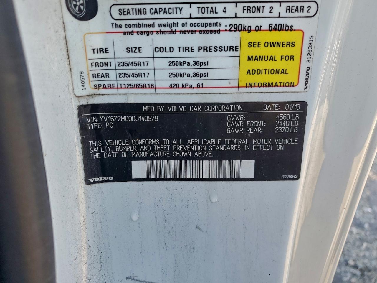 2013 Volvo C70 T5 VIN: YV1672MC0DJ140579 Lot: 93542735