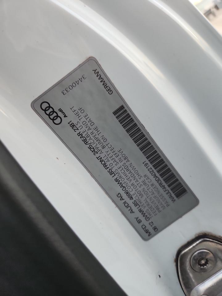 2013 Audi A5 Premium Plus VIN: WAULFAFR3DA022191 Lot: 91575945