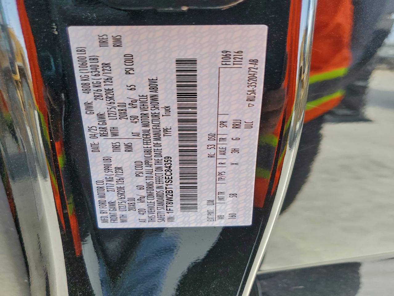 2025 Ford F250 Super Duty VIN: 1FT8W2BT1SEC84359 Lot: 93140825