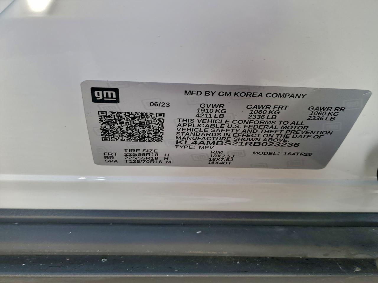 2024 Buick Encore Gx Preferred VIN: KL4AMBS21RB023236 Lot: 93408105