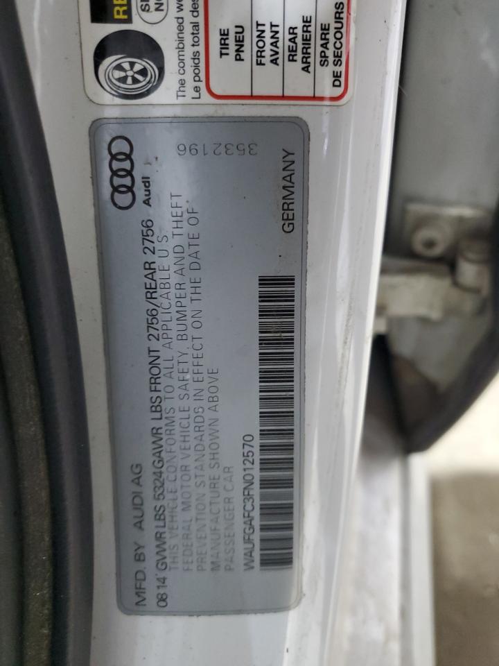 2015 Audi A6 Premium Plus VIN: WAUFGAFC3FN012570 Lot: 92872335