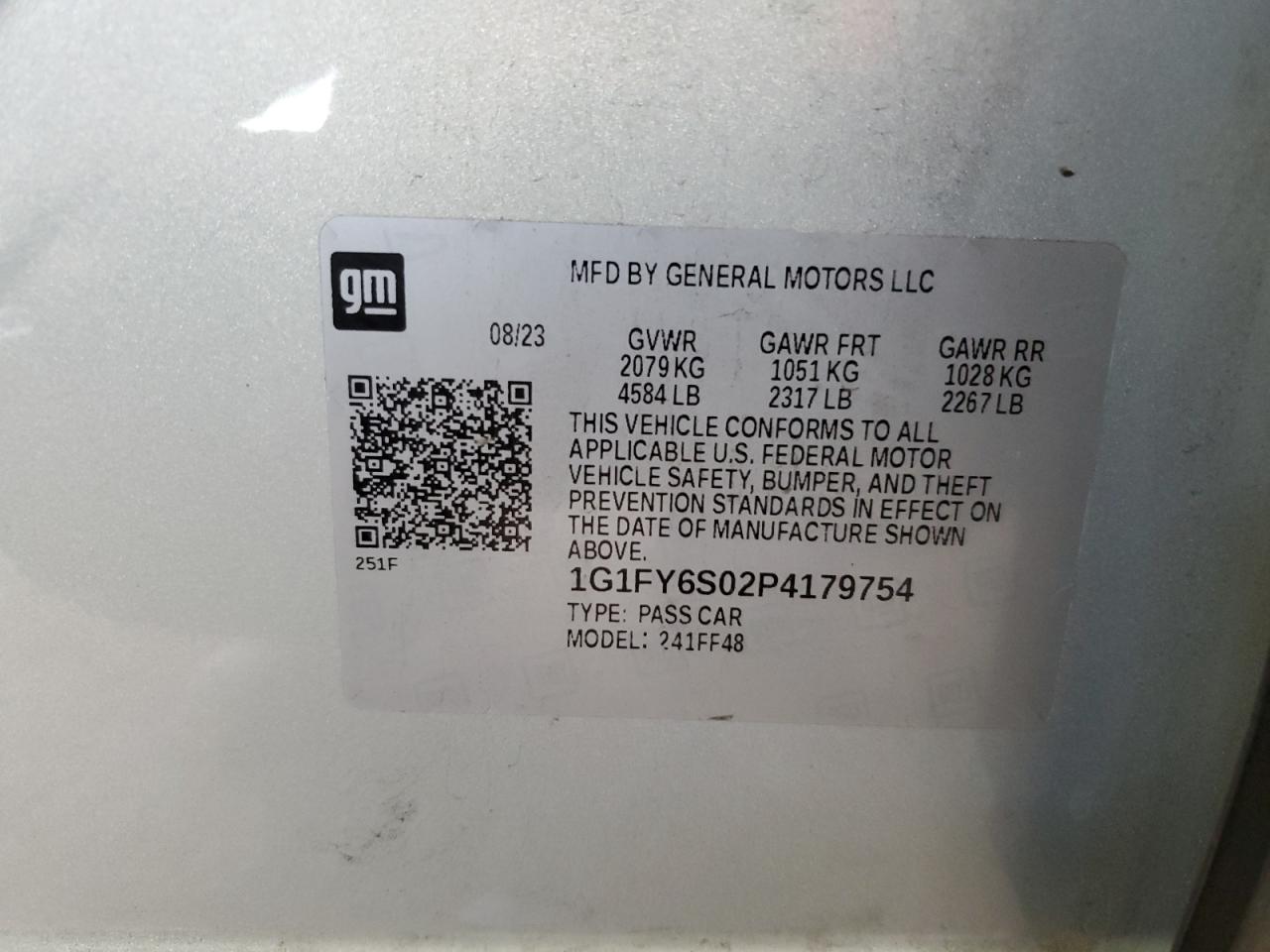 2023 Chevrolet Bolt Euv Lt VIN: 1G1FY6S02P4179754 Lot: 91420895