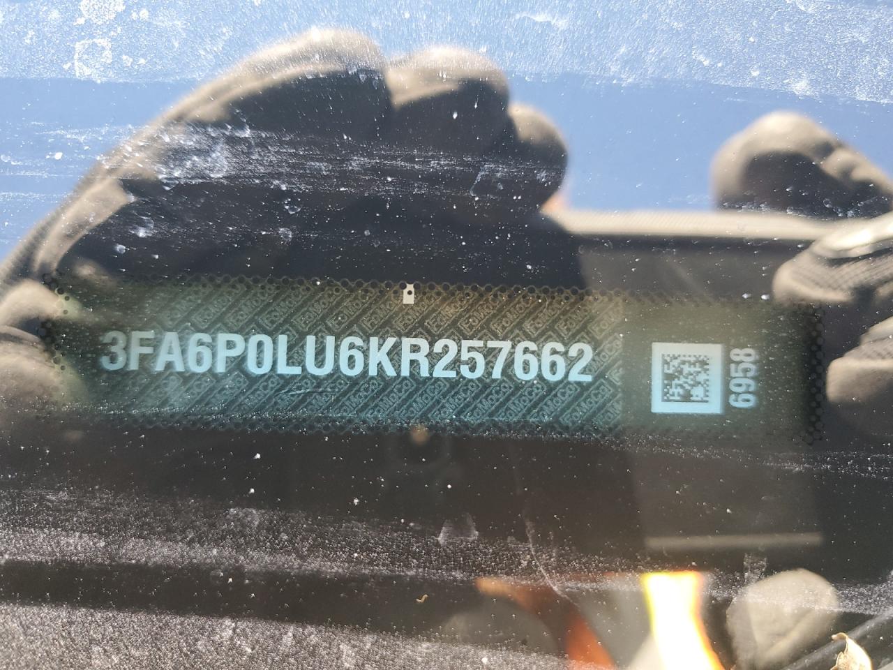 2019 Ford Fusion Se VIN: 3FA6P0LU6KR257662 Lot: 92248095