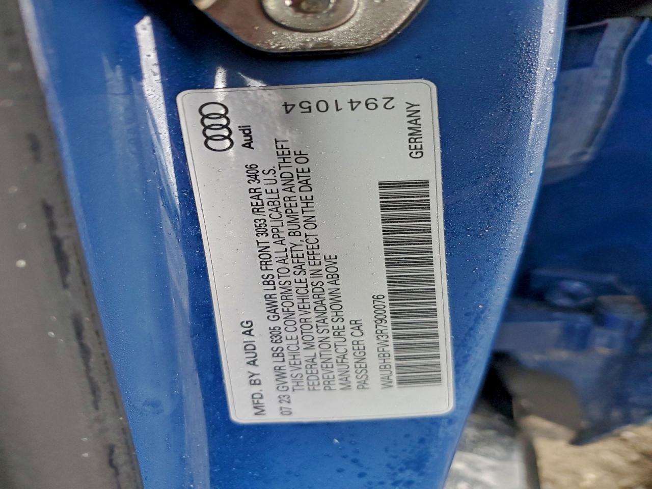 2024 Audi Rs E-Tron Gt VIN: WAUBHBFW3R7900076 Lot: 94682775