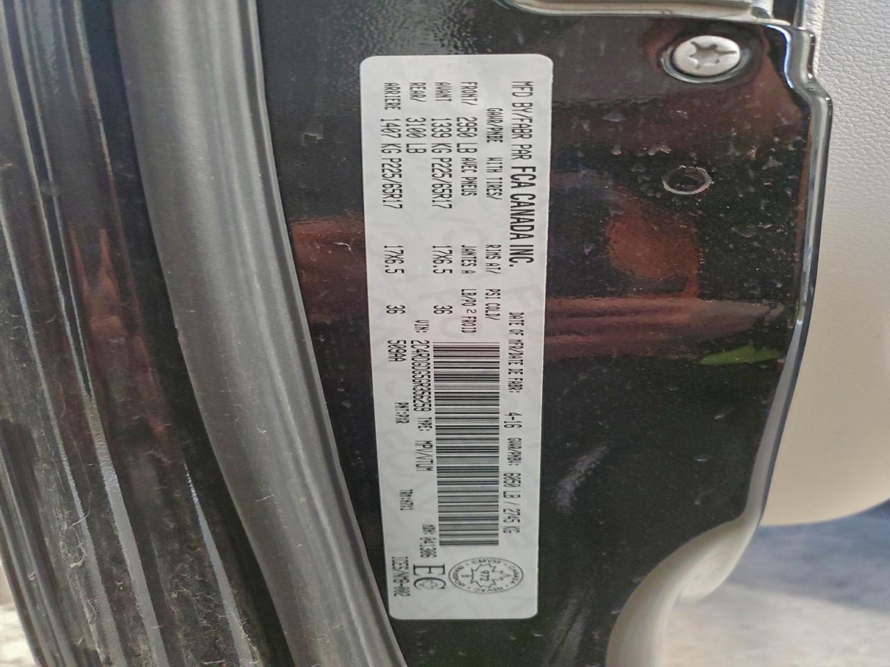 2016 Dodge Grand Caravan Crew VIN: 2C4RDGDG5GR356259 Lot: 93910935