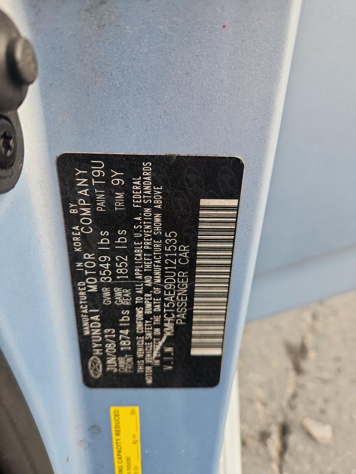 2013 Hyundai Accent Gls VIN: KMHCT5AE9DU121535 Lot: 93081495