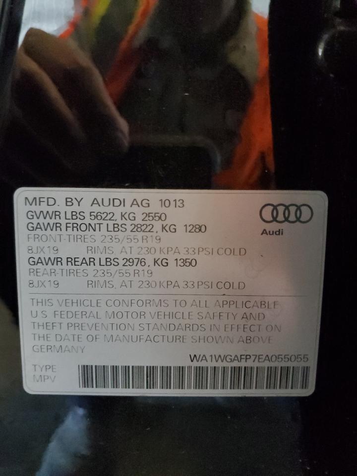 2014 Audi Q5 Prestige VIN: WA1WGAFP7EA055055 Lot: 90861375