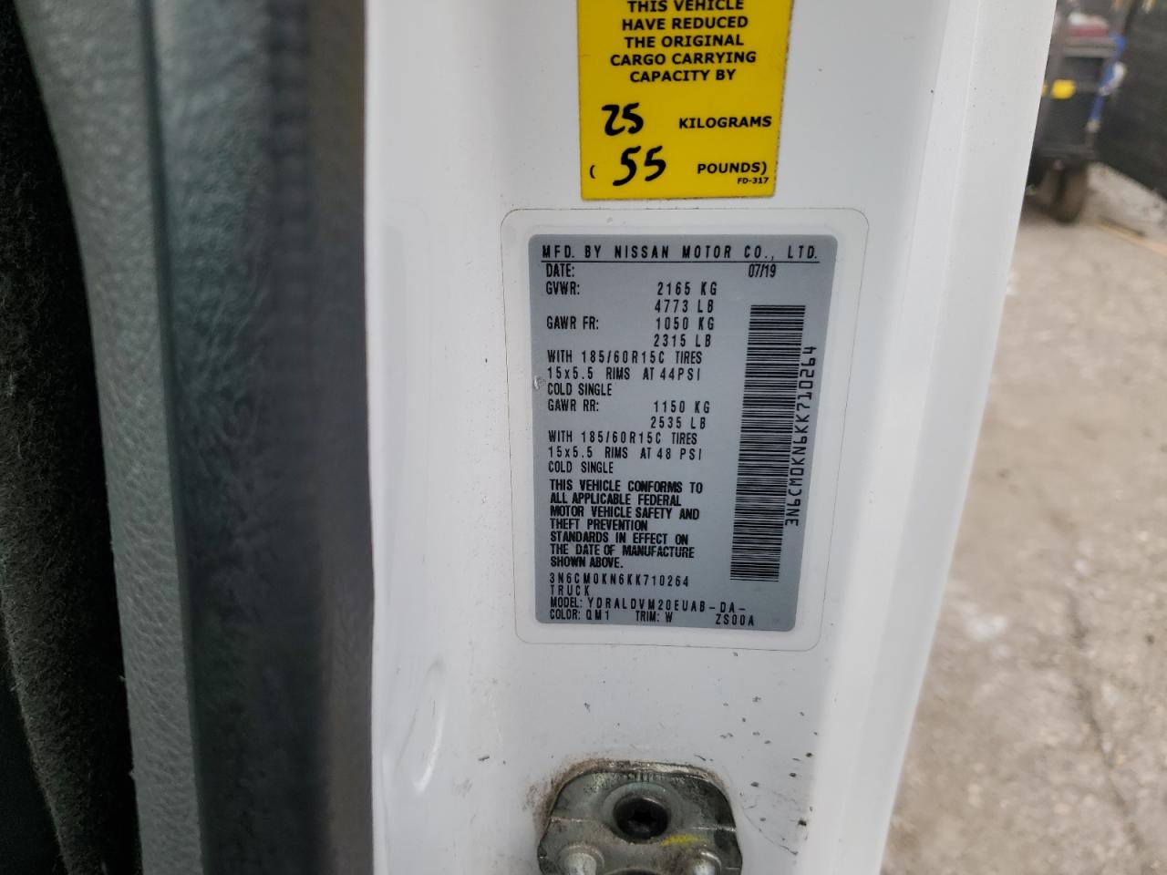 2019 Nissan Nv200 Delivery Van VIN: 3N6CM0KN6KK710264 Lot: 90695815