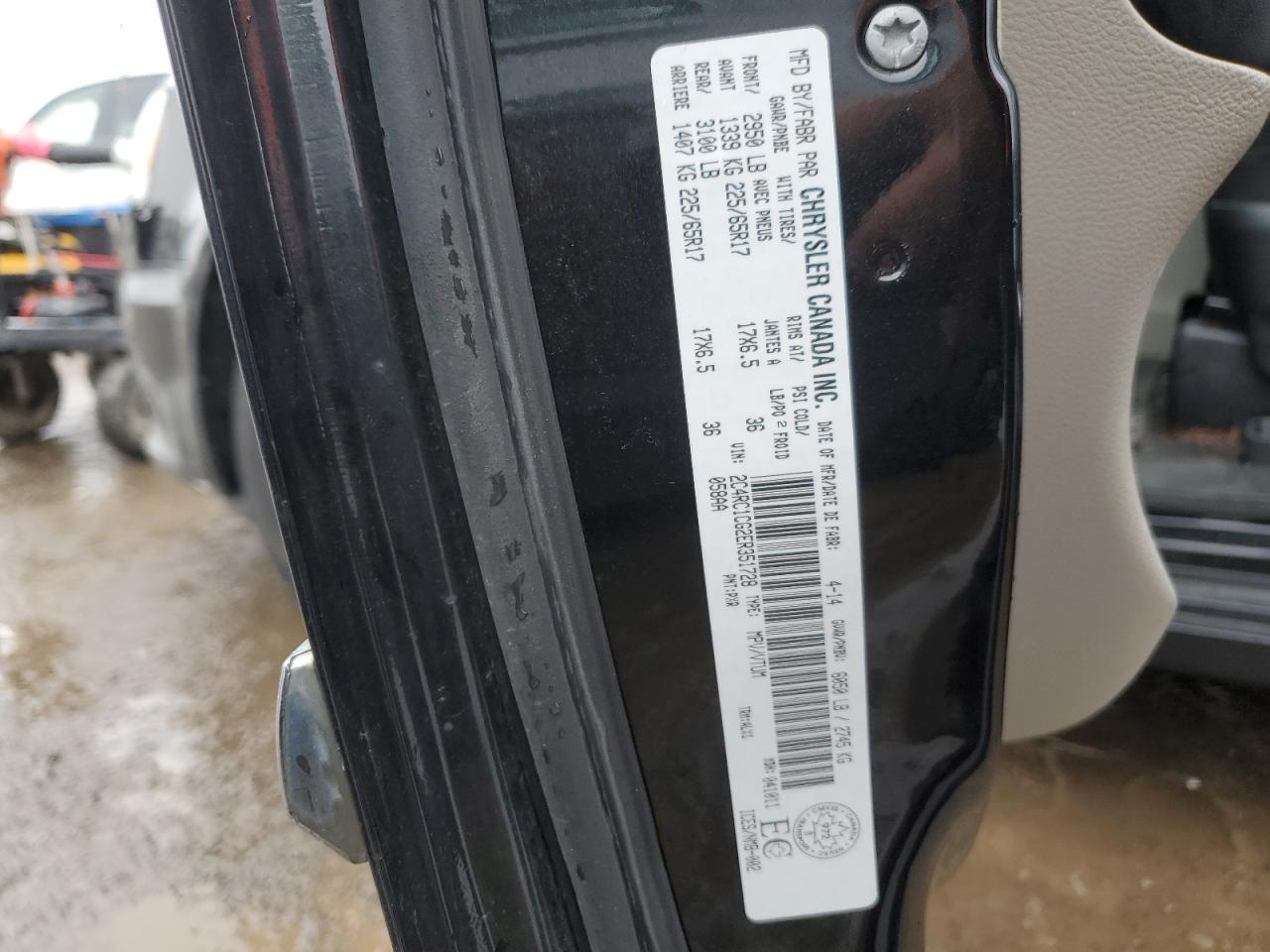 2014 Chrysler Town & Country Touring L VIN: 2C4RC1CG2ER351728 Lot: 91826555