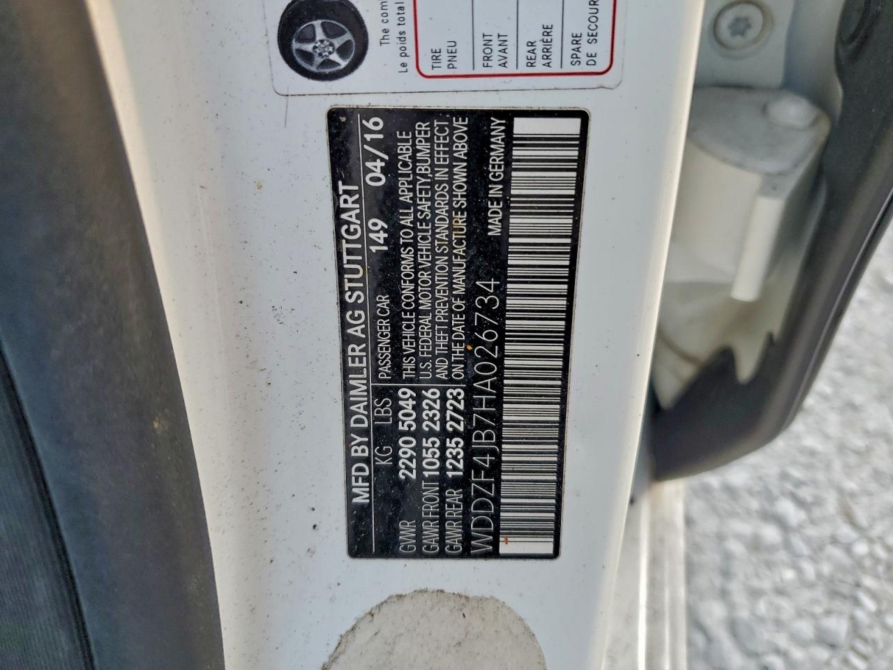 2017 Mercedes-Benz E 300 VIN: WDDZF4JB7HA026734 Lot: 94670855