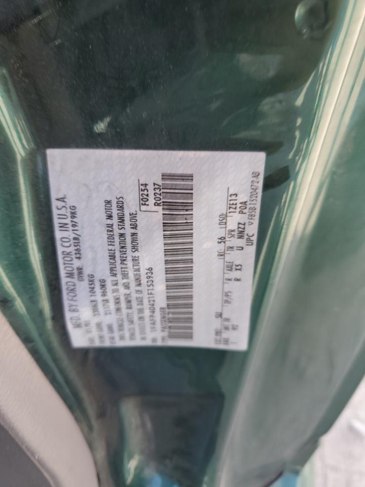 2001 Ford Mustang VIN: 1FAFP40421F153936 Lot: 92379525