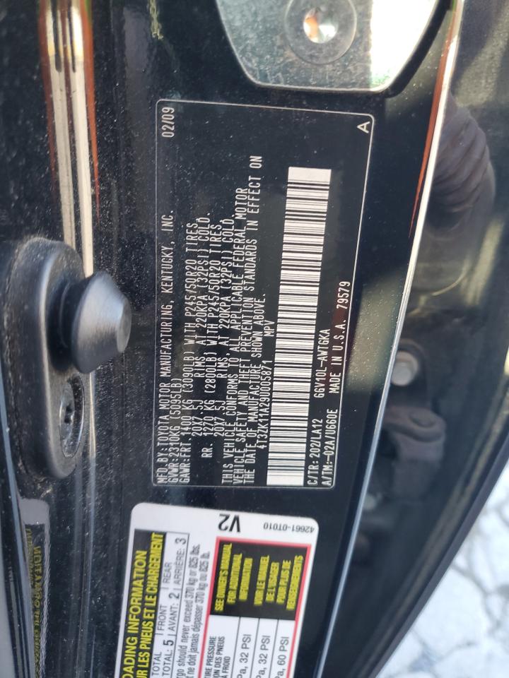 2009 Toyota Venza VIN: 4T3ZK11A29U005871 Lot: 92248495