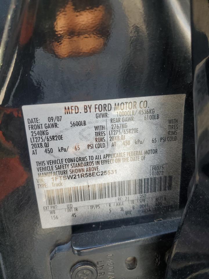 2008 Ford F250 Super Duty VIN: 1FTSW21R58EC25531 Lot: 93242535