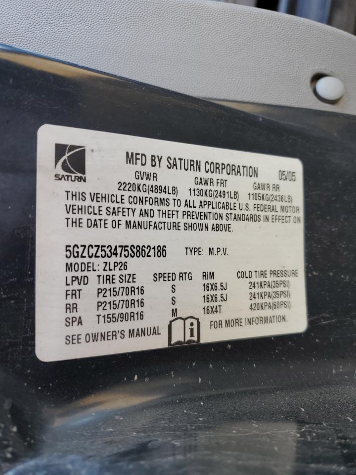 2005 Saturn Vue VIN: 5GZCZ53475S862186 Lot: 91124715
