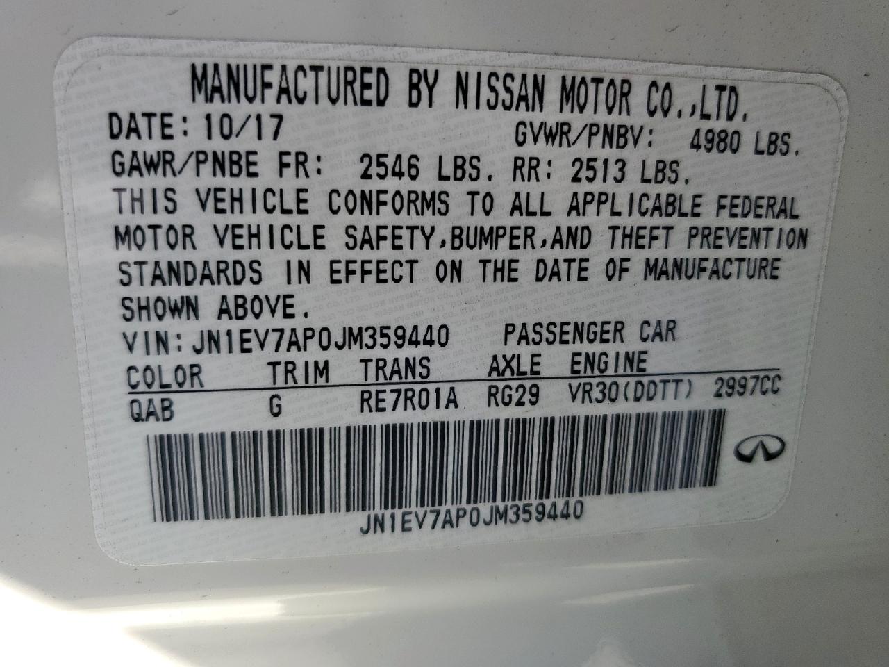 2018 Infiniti Q50 Luxe VIN: JN1EV7AP0JM359440 Lot: 92211525