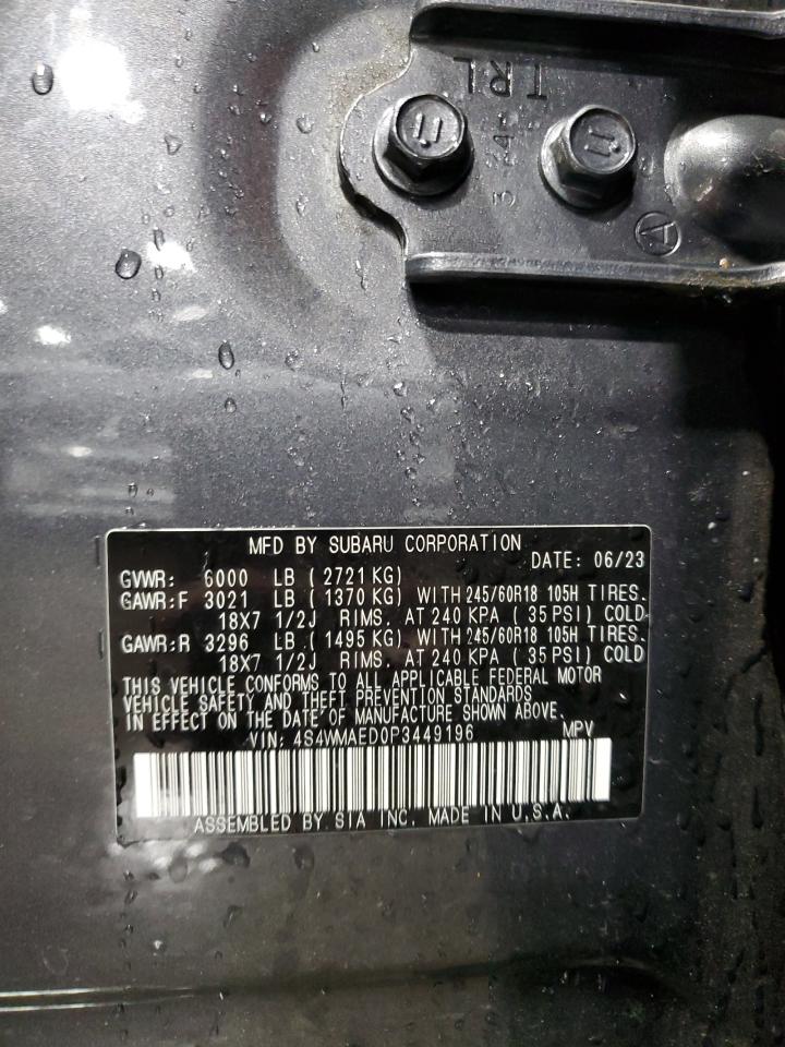 2023 Subaru Ascent Premium VIN: 4S4WMAED0P3449196 Lot: 90493135