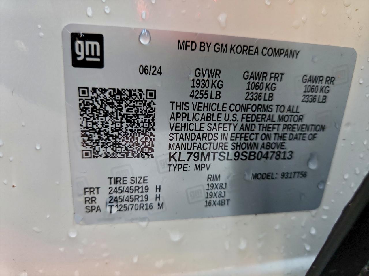 2025 Chevrolet Trailblazer Rs VIN: KL79MTSL9SB047813 Lot: 94045535