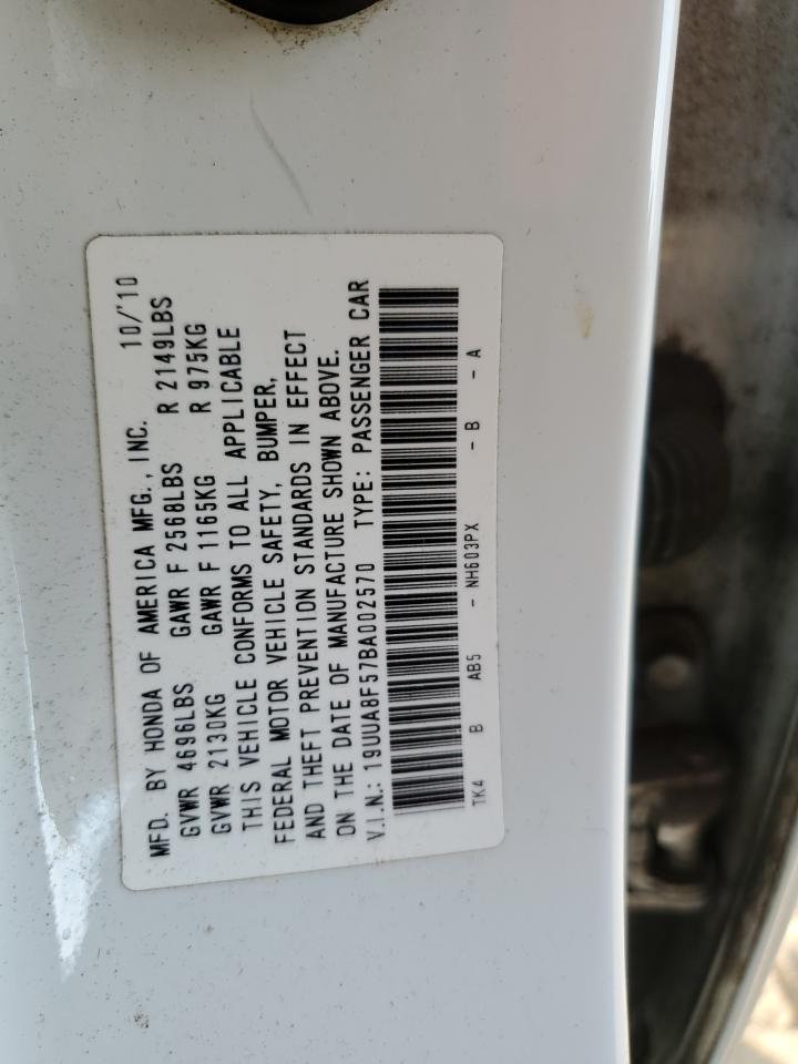 2011 Acura Tl VIN: 19UUA8F57BA002570 Lot: 92909895