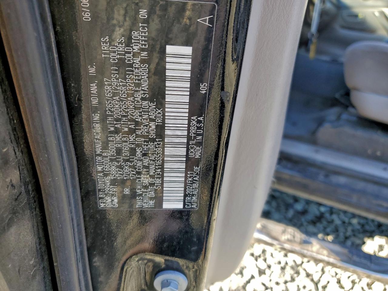 2006 Toyota Tundra Double Cab Sr5 VIN: 5TBET34116S539131 Lot: 93667255