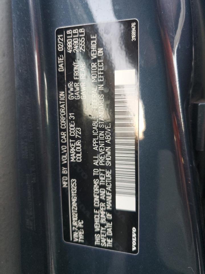 2021 Volvo S60 T5 Momentum VIN: 7JR102TZXMG113253 Lot: 91249765