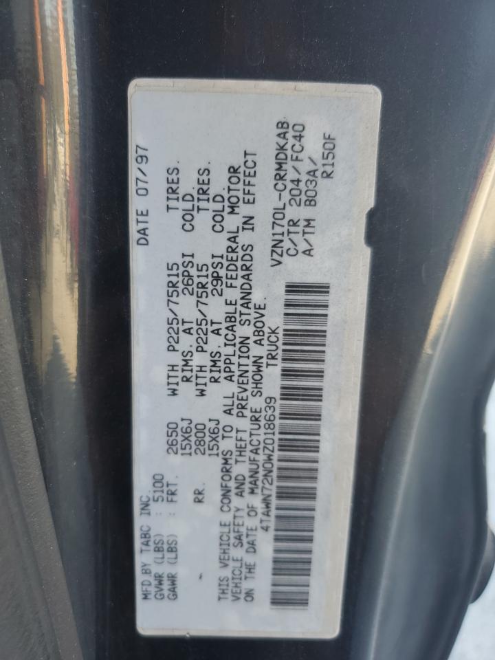 1998 Toyota Tacoma Xtracab VIN: 4TAWN72N0WZ018639 Lot: 87274495