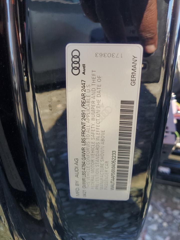 2021 Audi A5 Premium Plus 45 VIN: WAUTAAF56MA052233 Lot: 92283175